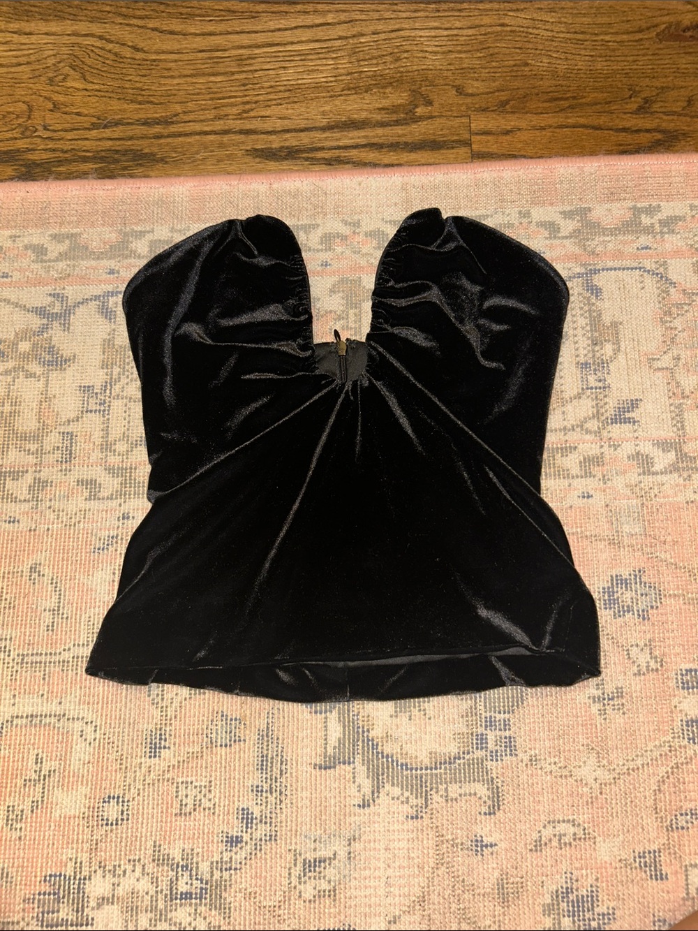 Black Velvet Strapless Sweetheart Top